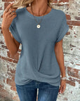 Elegant Short Sleeve Twist Top