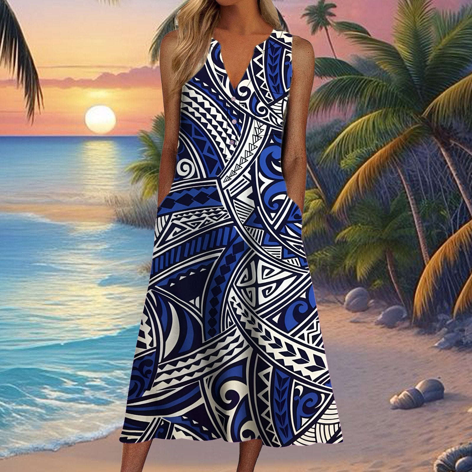Comfort Stripe Sleeveless Dress
