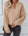 Drizzle Cable Knit Pullover Sweater