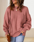 Crew Neck Long Sleeve Loose Sweater