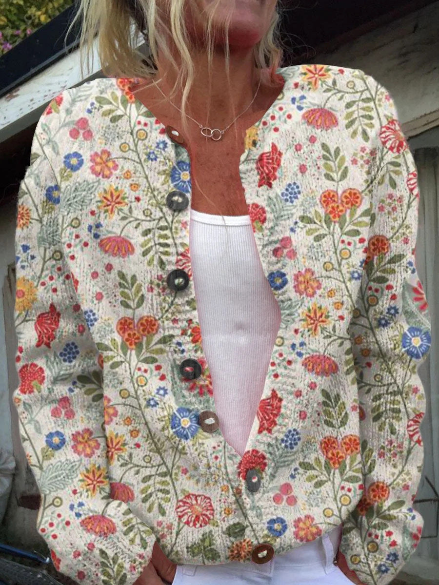 Casual Women’s Cardigan with Digital Print