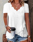 Summer Solid Color Jacquard T-Shirt
