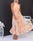 Colorful French-Style Maxi Dress