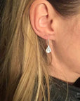 Delicate Silver Dandelion Drop Earrings