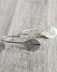 Elegant Silver Flower Drop Earrings