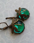 Antique Gold Dragonfly Earrings