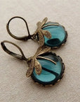 Antique Gold Dragonfly Earrings