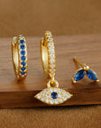 Sparkling Eye Earrings Trio with Zircon Shine