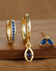 Sparkling Eye Earrings Trio with Zircon Shine