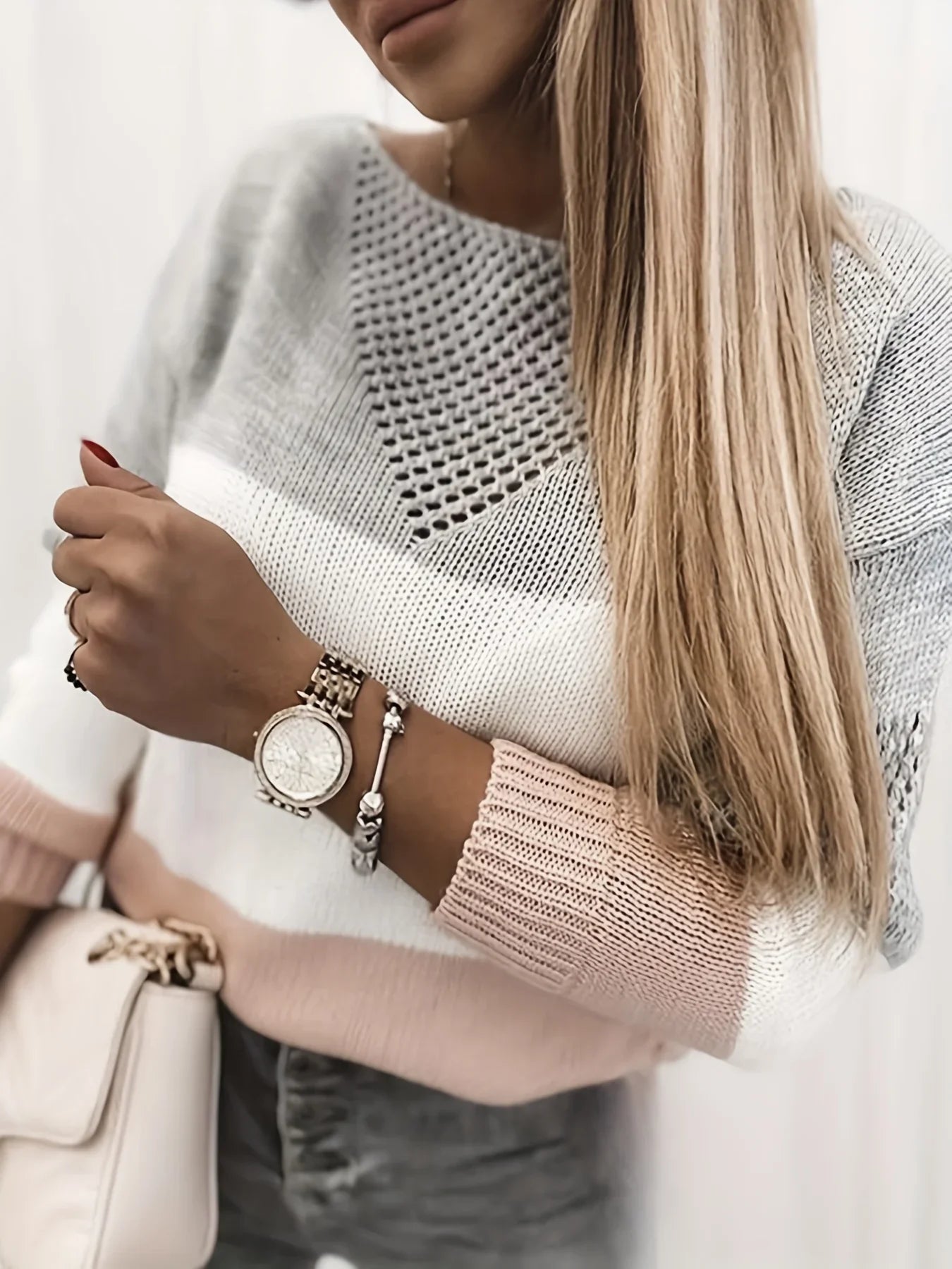 Modern Knit Sweater with Cut-Outs