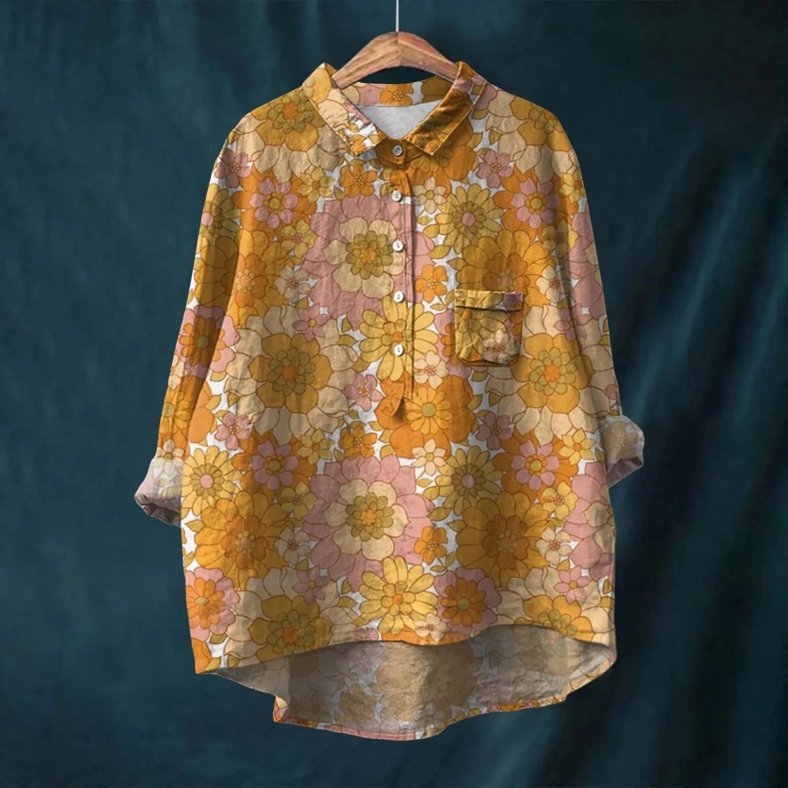 Elegant Long Sleeve Floral Shirt