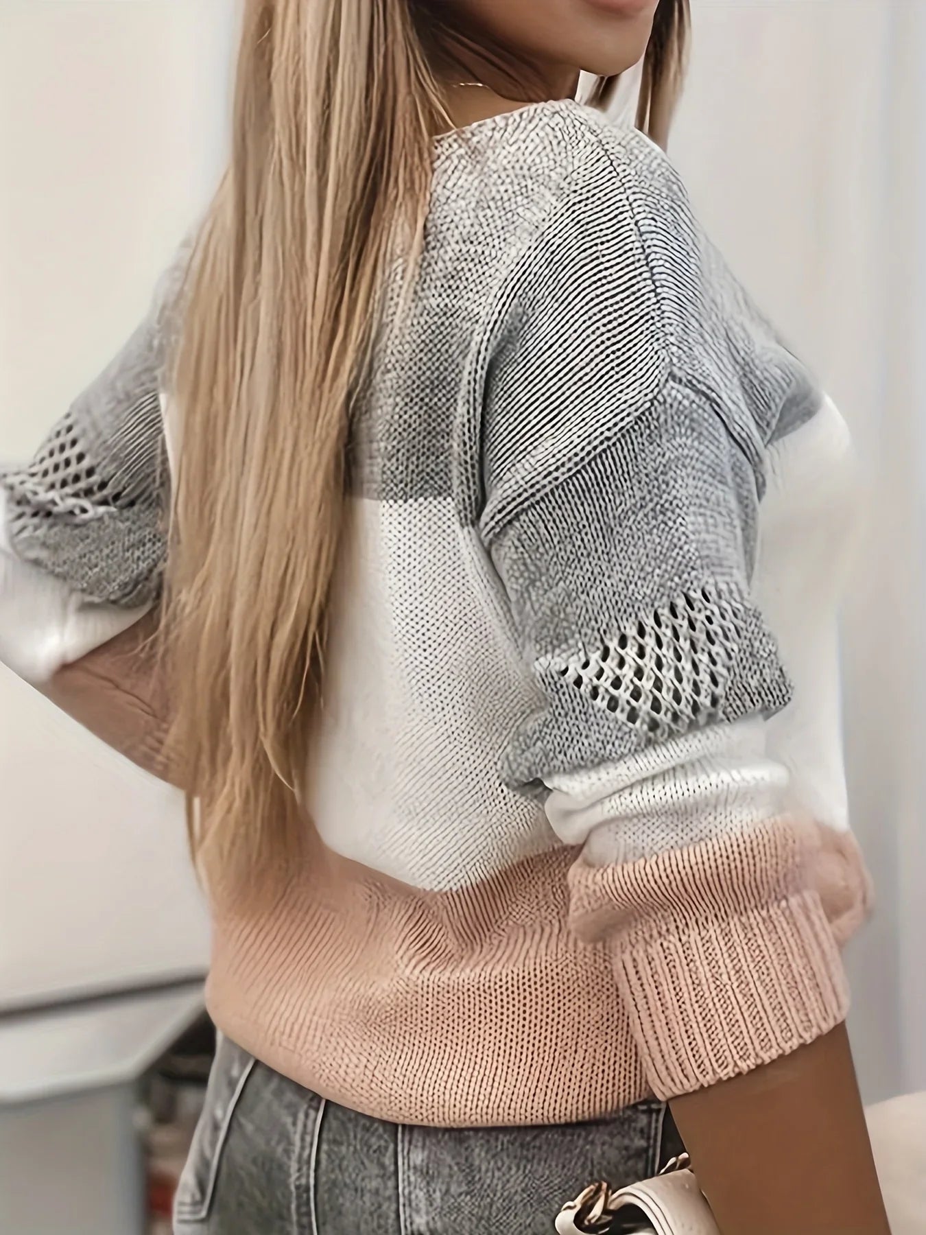 Modern Knit Sweater with Cut-Outs
