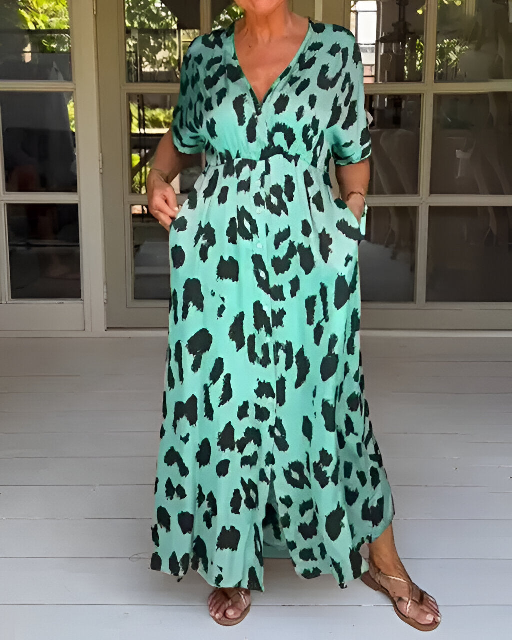 Leopard Print Stylish Maxi Dress