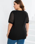 V-Neck Sleeve Belly Cover Blouse