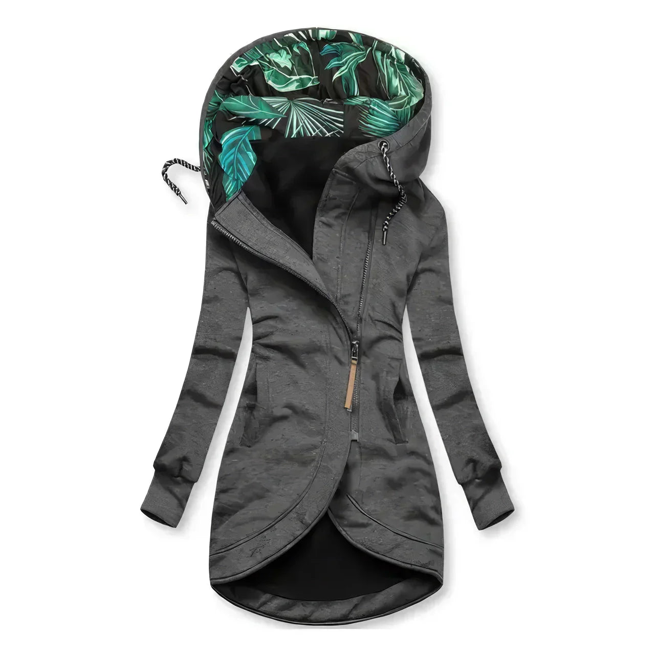 Casual Palm Print Rain Jacket