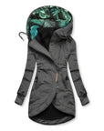Casual Palm Print Rain Jacket