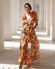 Elegant Backless Ruffles Maxi Dress