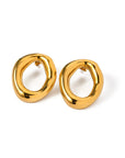 Minimalist Oval Stud Earrings