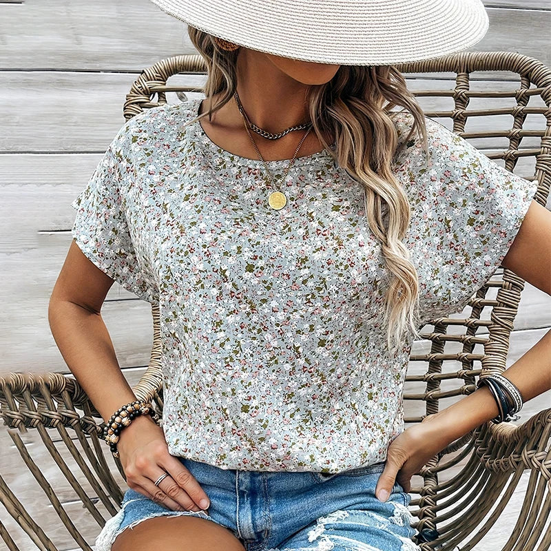 Floral Pattern Loose Blouse