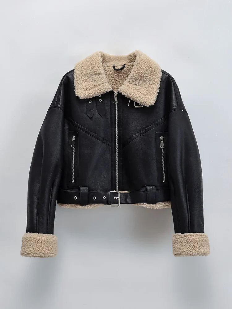 Oversized Hip-Hop Leather Jacket