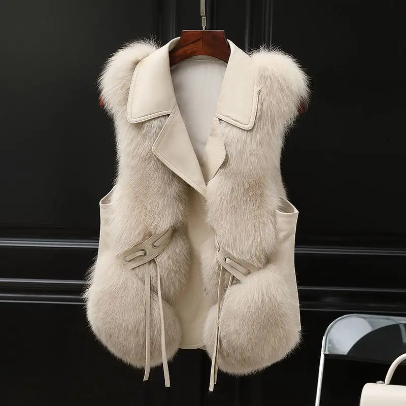 Elegant Layered Collar Fur Vest