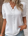 Casual V-Neck Lace Blouse