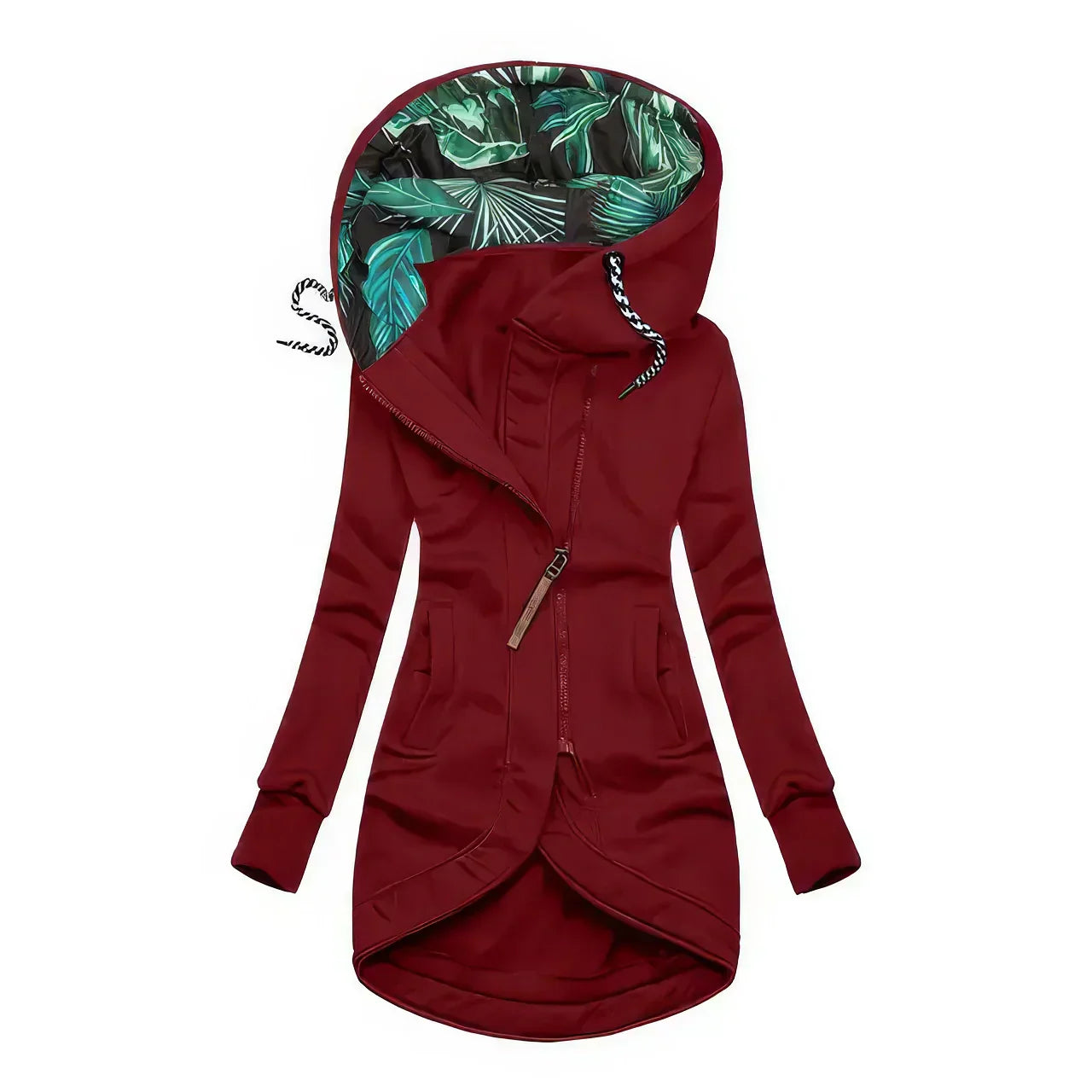 Casual Palm Print Rain Jacket