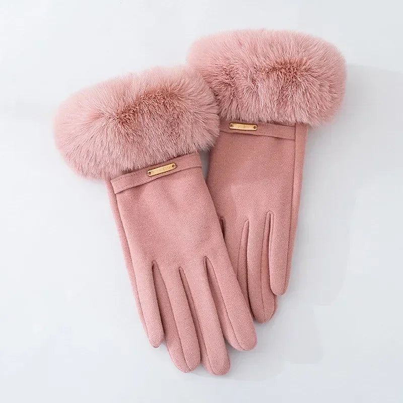 Soft Faux Fur Gloves for Women