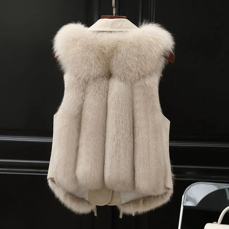 Elegant Layered Collar Fur Vest