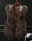 Elegant Layered Collar Fur Vest