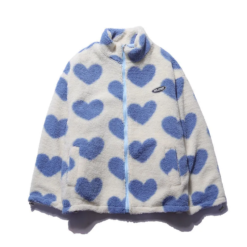 Lightweight Heart Pattern Coat Women