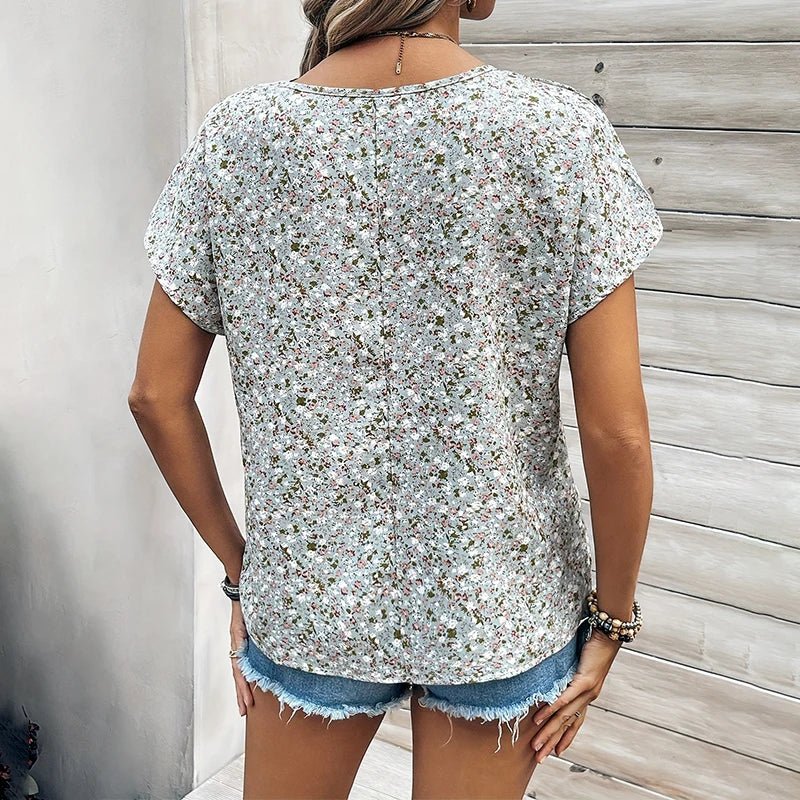 Floral Pattern Loose Blouse
