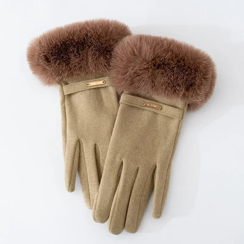 Soft Faux Fur Gloves for Women