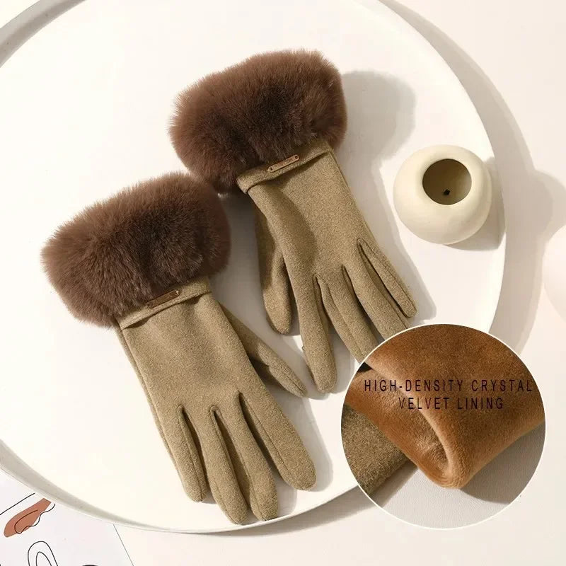 Soft Faux Fur Gloves for Women