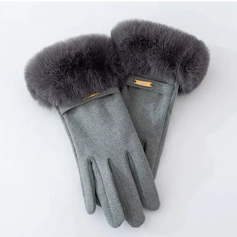 Soft Faux Fur Gloves for Women