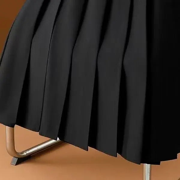 Stylish Belted Pleated Midi Skirt