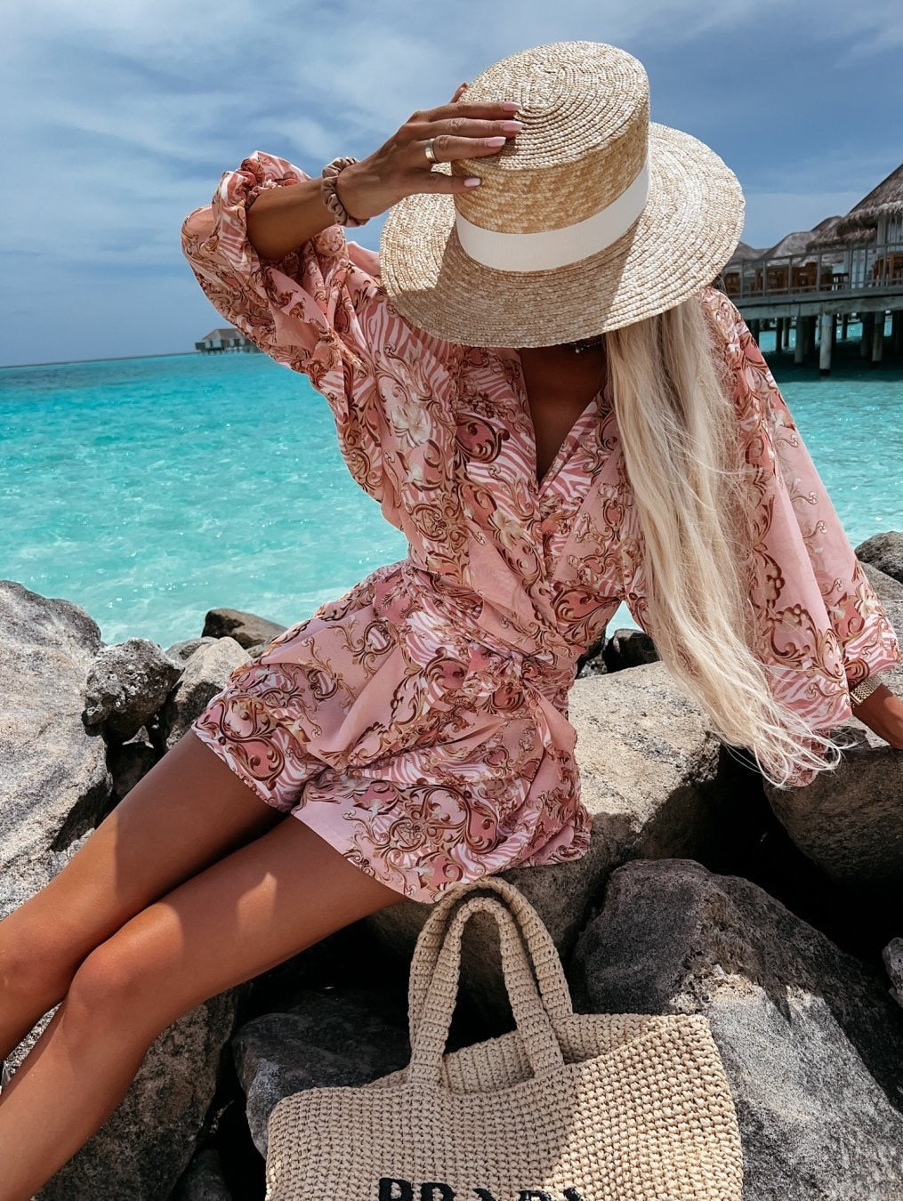 Stylish Long Sleeve Summer Wrap Jumpsuit