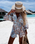 Stylish Long Sleeve Summer Wrap Jumpsuit