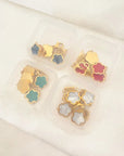 Elegant Gold-Plated Five Flower Charm Bracelet