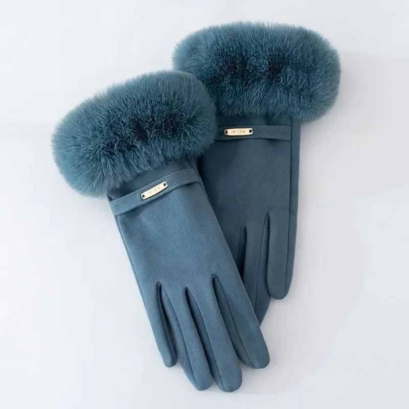 Soft Faux Fur Gloves for Women