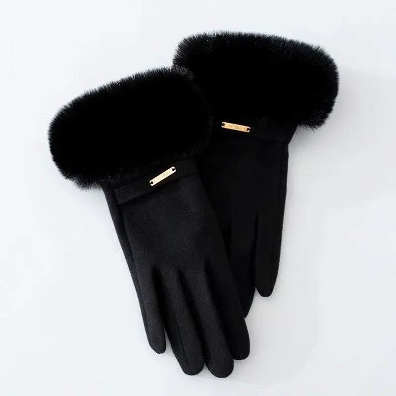 Soft Faux Fur Gloves for Women