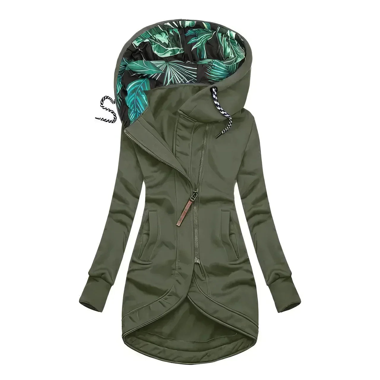 Casual Palm Print Rain Jacket