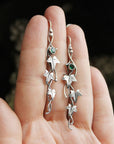 Fantasy Elf Earrings with Blue Crystals