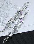 Fantasy Elf Earrings with Blue Crystals