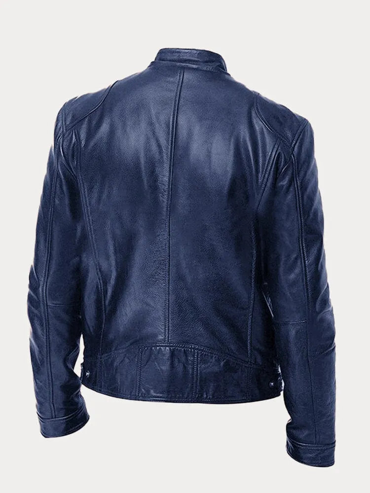 Vintage Look Casual Leather Coat