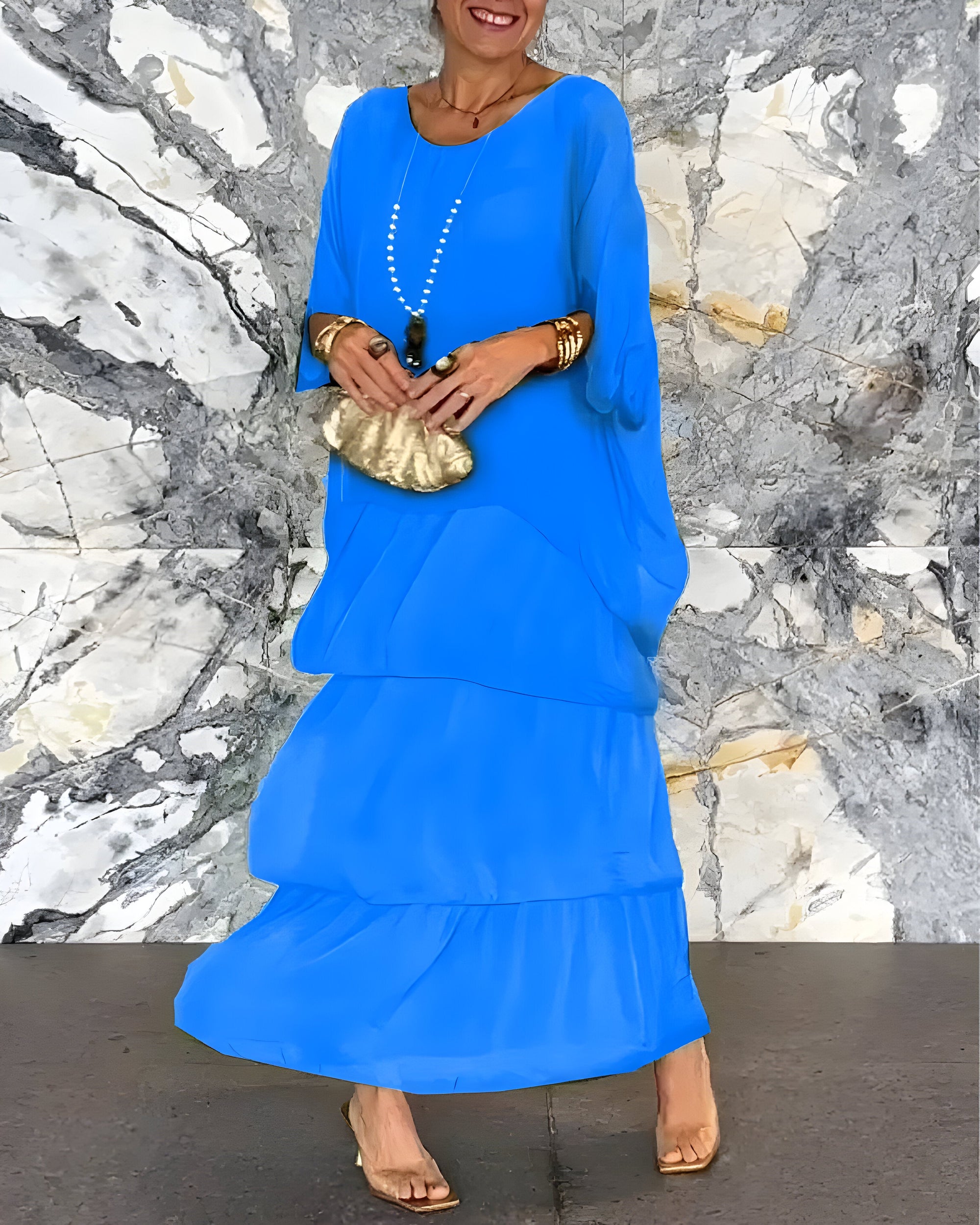 Chic Luna Dress with Soft Layered Skirt