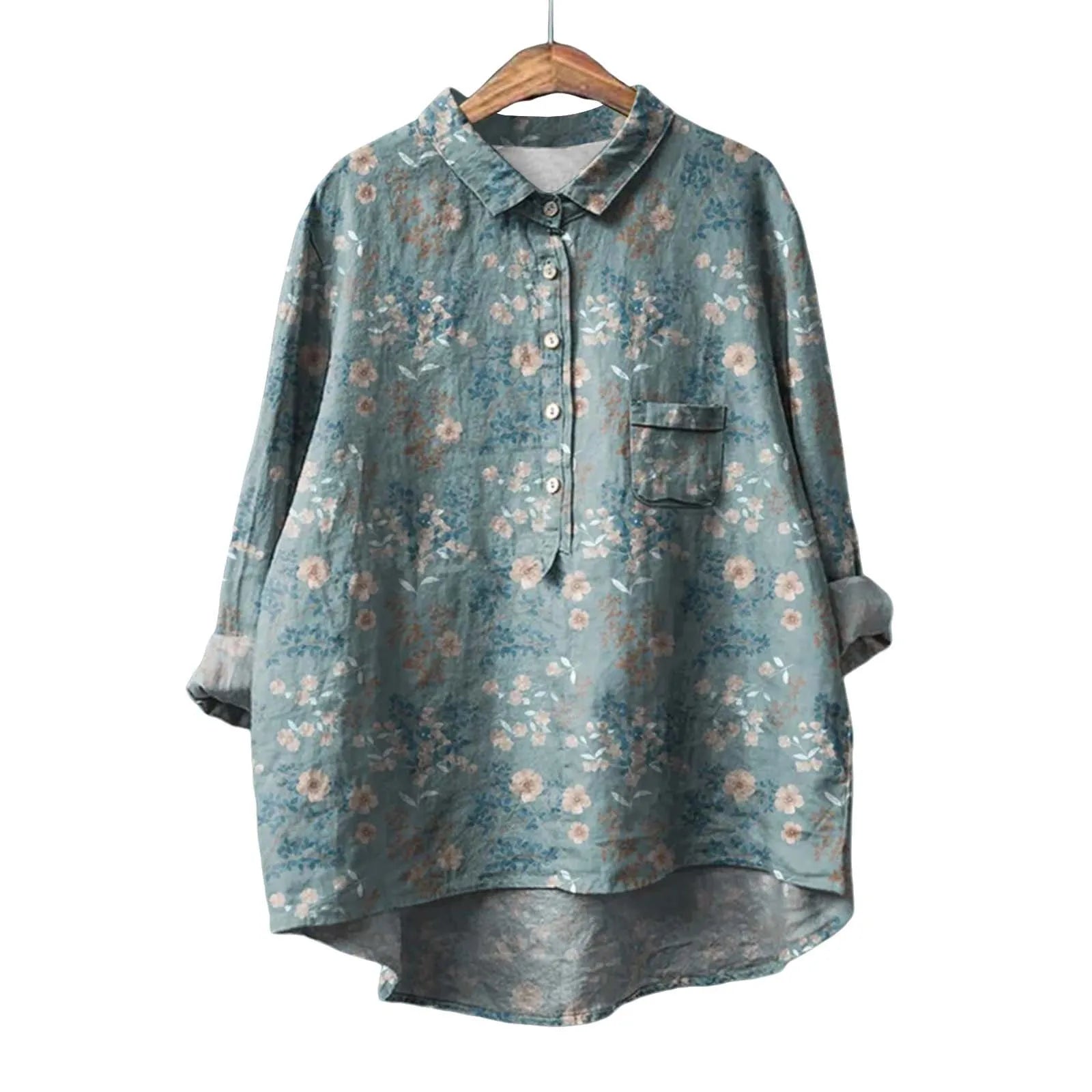 Elegant Long Sleeve Floral Shirt