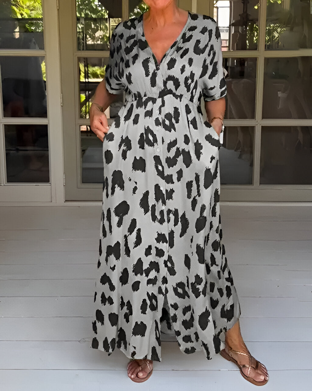 Leopard Print Stylish Maxi Dress