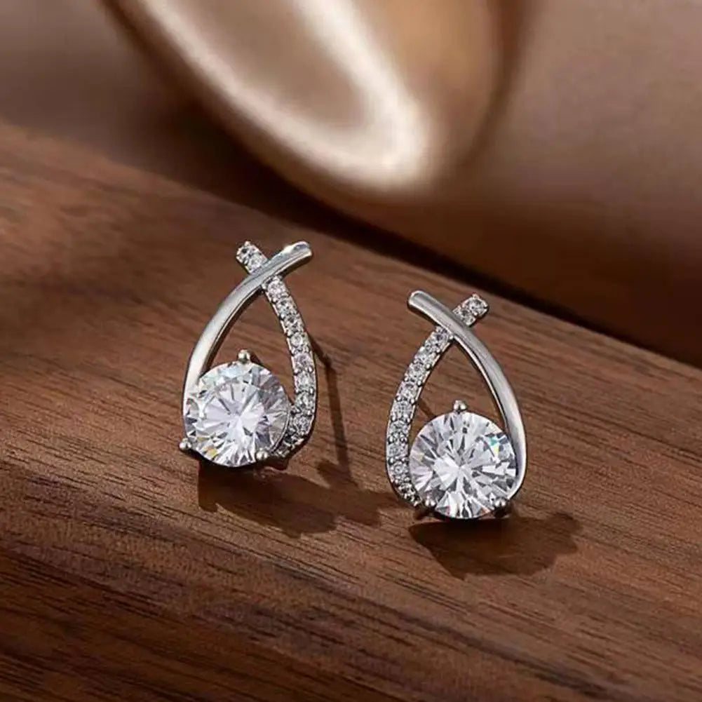 Elegant Fishtail Earrings with Sparkling Detail
