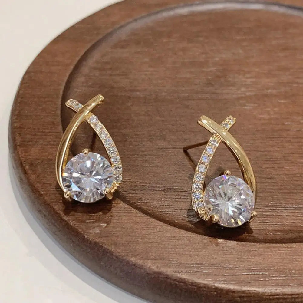 Elegant Fishtail Earrings with Sparkling Detail